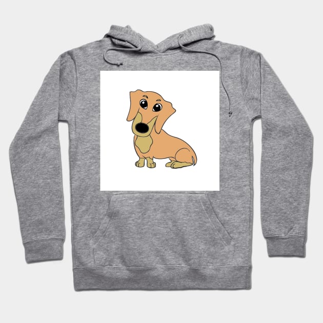 dachshund fawn and tan cartoon Hoodie by Wanderingangel